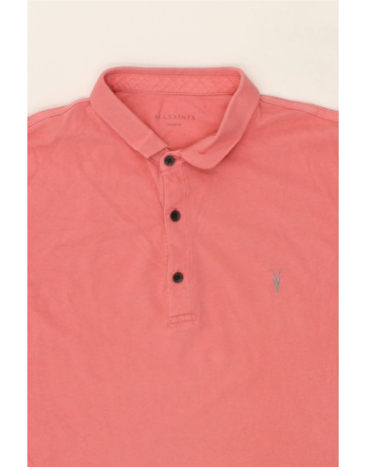 ALL SAINTS Mens Polo Shirt Medium Pink Cotton Vintage All Saints and Second-Hand All Saints from Messina Hembry 