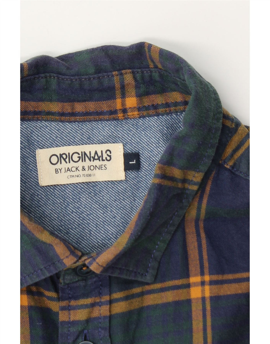 Jack & Jones Herre flannelskjorte Stor marineblå ternet