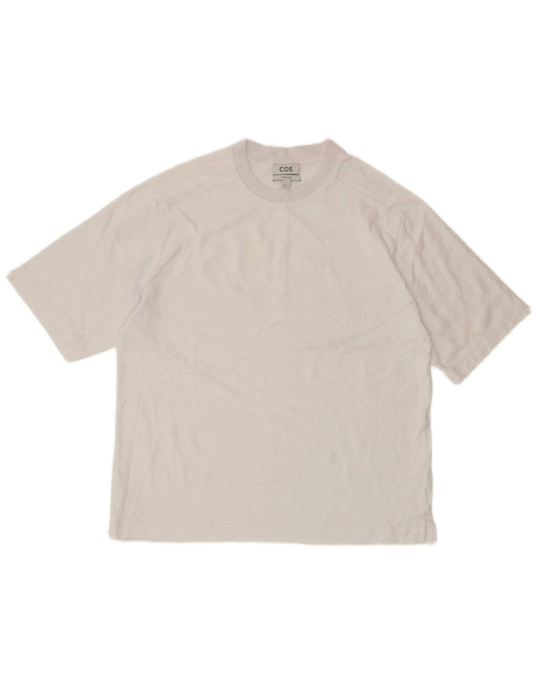 COS Herre Oversized T-Shirt Top Lille Hvid Bomuld