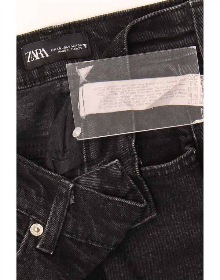Zara Womens Cropped Jeans EU 40 Large W30 L25 Black Bomuld
