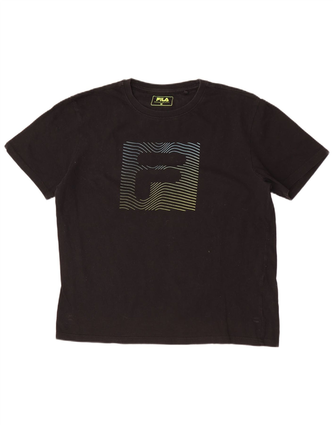 Fila Herre Grafisk T-Shirt Top Medium Sort Bomuld