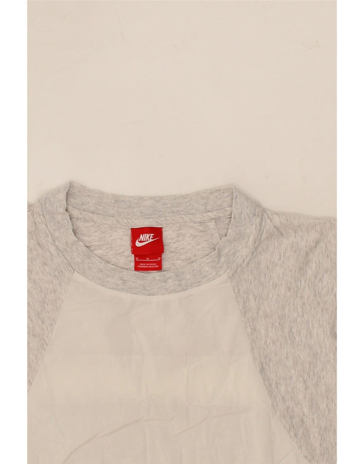 NIKE Womens T-Shirt Top UK 14 Medium Grey Colourblock Vintage Nike and Second-Hand Nike from Messina Hembry 