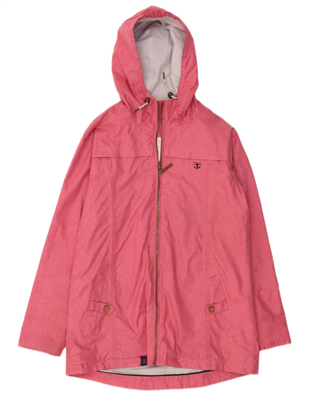 LIGHTHOUSE Regnfrakke med hætte til kvinder UK 14 Large Pink Polyester