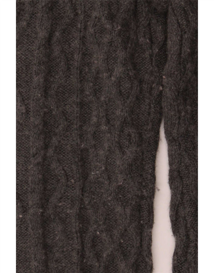 Zara Dame Cardigan Sweater UK 14 Stor Grå Akryl