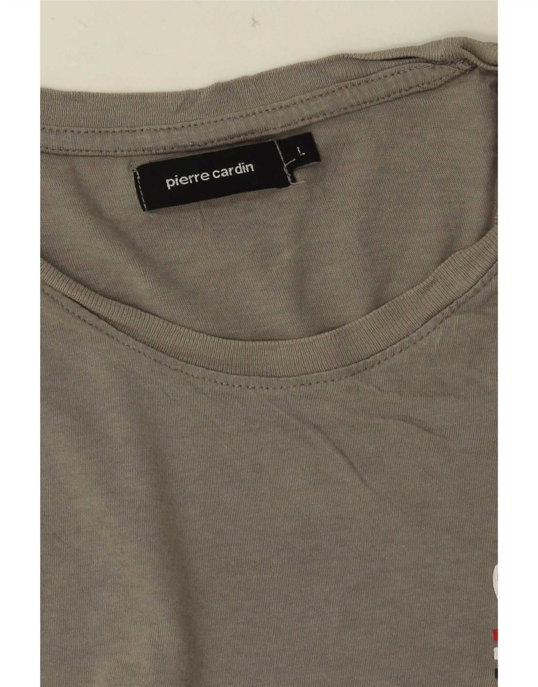 Pierre Cardin Herre Grafisk T-Shirt Top Stor Grå