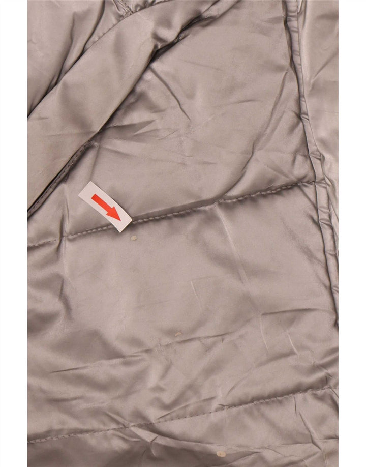 Zara Pige Hætte Vatteret Frakke 13-14 År Sølv Polyester