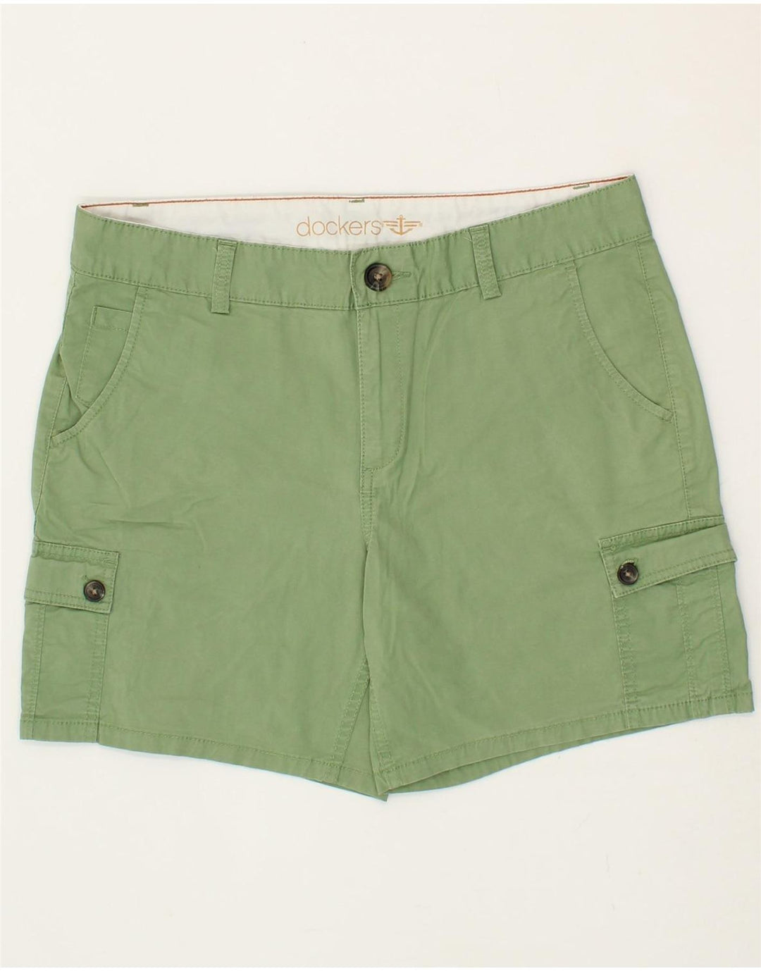 DOCKERS Womens Cargo Shorts US 8 Medium W32 Green Cotton Vintage Dockers and Second-Hand Dockers from Messina Hembry 