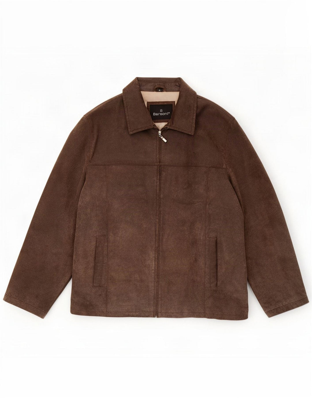 Bersani Herre Ruskind Bomber Jacket UK 42 XL Brun