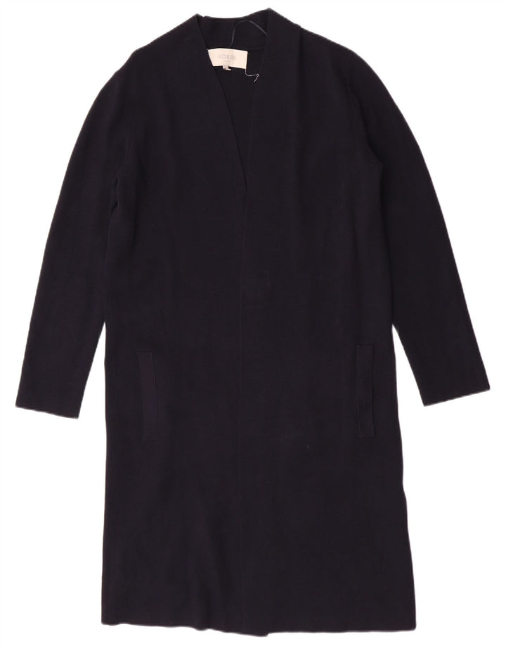 Hobbs Womens Longline Open Cardigan Sweater UK 14 Medium Navy Blue Viscose