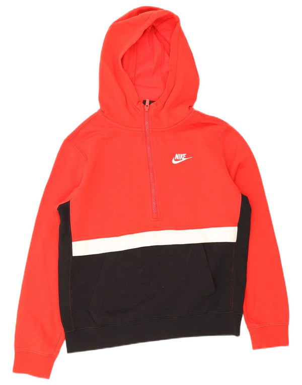 Nike hættetrøje med lynlås til drenge 13-14 år XL Rød Colourblock