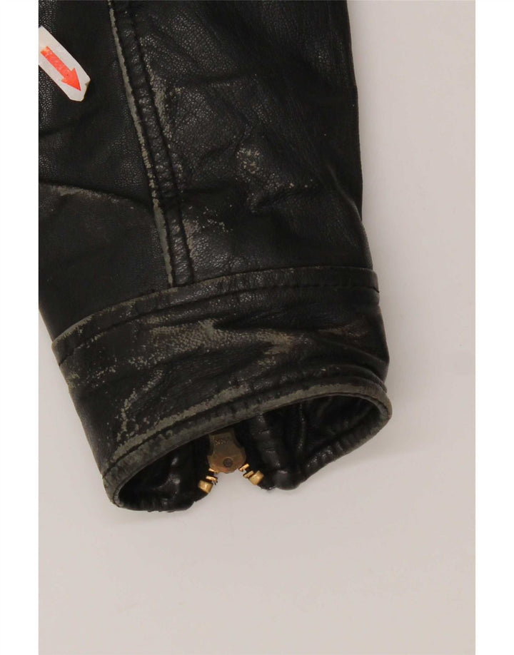 Only & Sons Herre Læder Biker Jacket UK 40 Large Sort