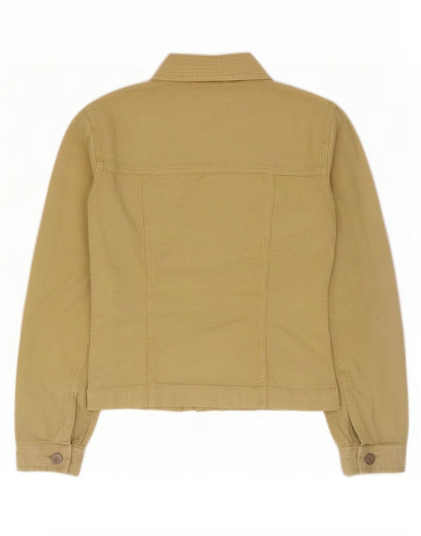 Oasis Womens Corduroy Jacket UK 12 Medium Yellow Cotton