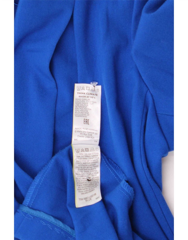 Marks & Spencer Dame 3/4 ærmet åben blazerjakke UK 12 Medium Blue