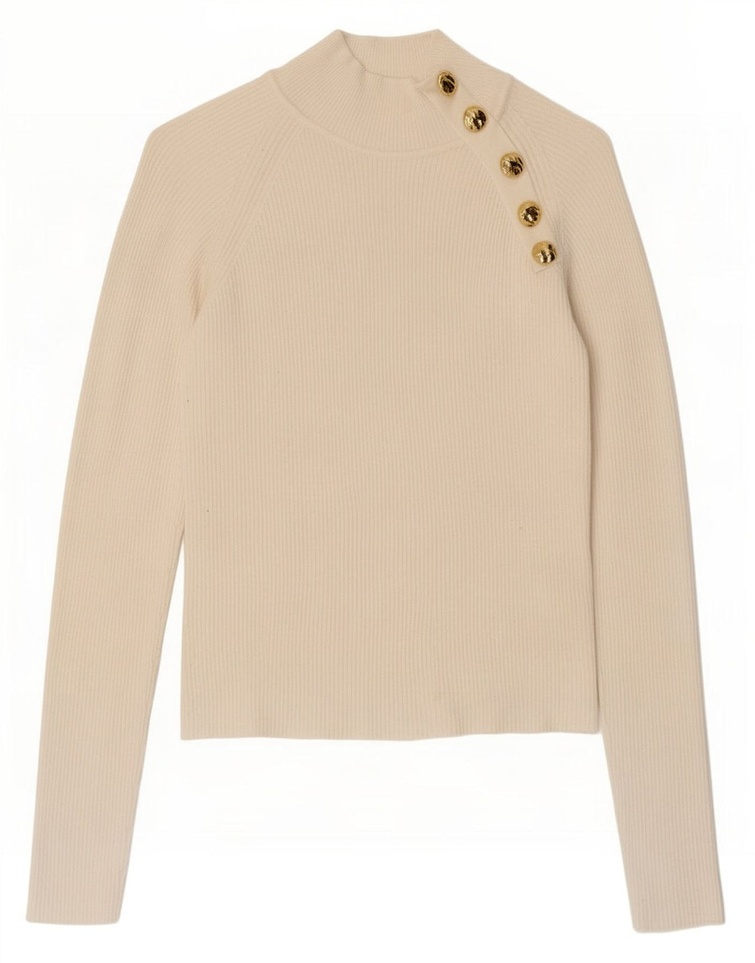 Zara Dametop Langærmet UK 12 Medium Off White Viscose