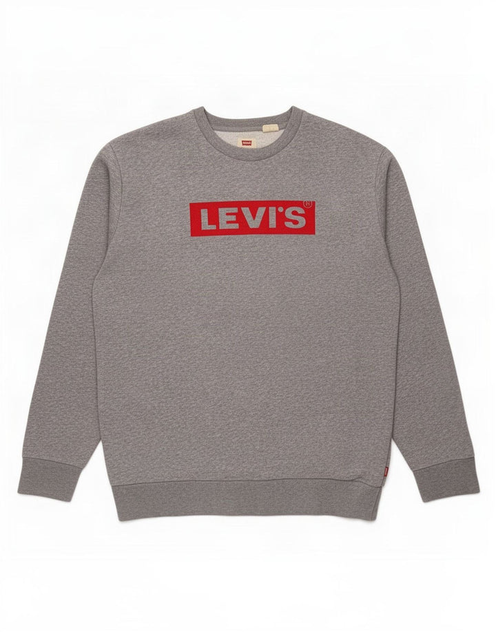 Levi's Grafisk Sweatshirt-trøje til mænd Medium Grey Flecked Bomuld