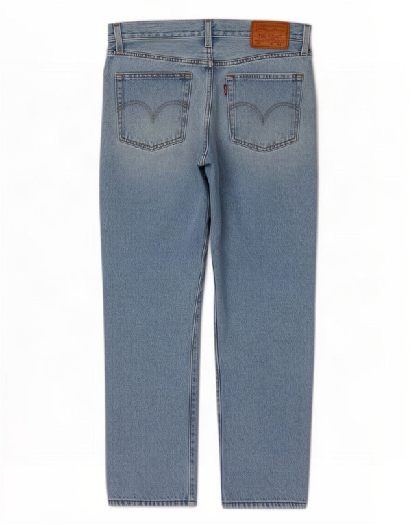 Levi's Dame 501 Crop Distressed Straight Jeans W27 L26 Blå Bomuld