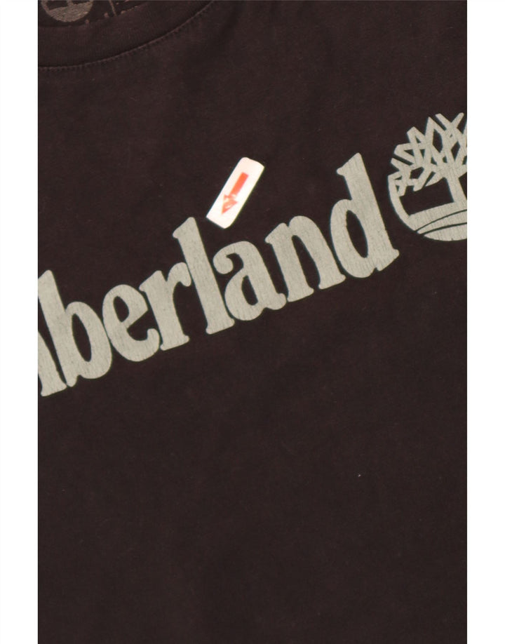 Timberland Herre grafisk T-shirt Top Medium Sort Bomuld