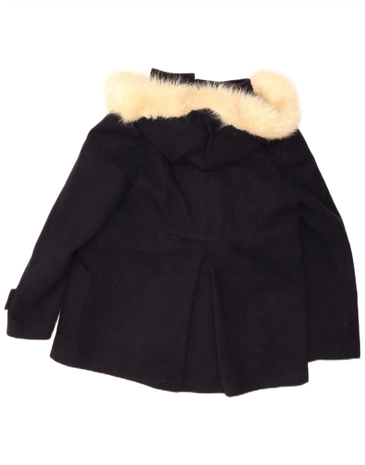 Topshop Dame Hætte Duffle Jacket UK 12 Medium Navy Blue