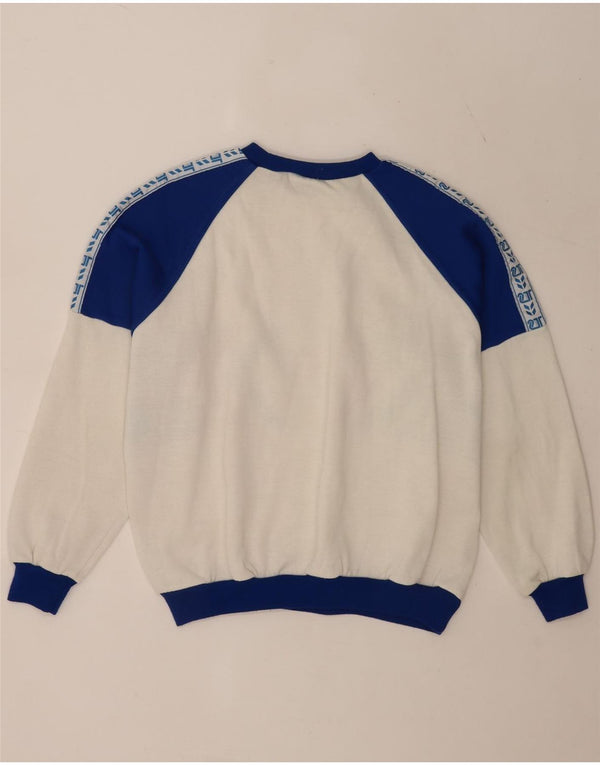 Vintage herre grafisk sweatshirt XL Hvid Colourblock