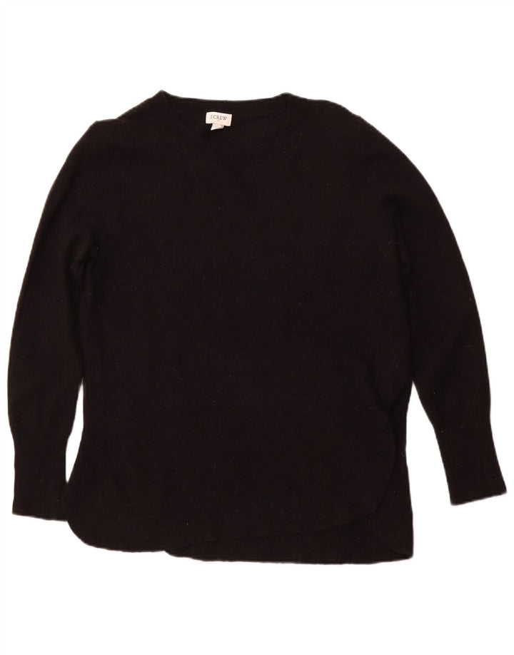 J. CREW Womens Boat Neck Jumper Sweater UK 12 Medium Black Cotton