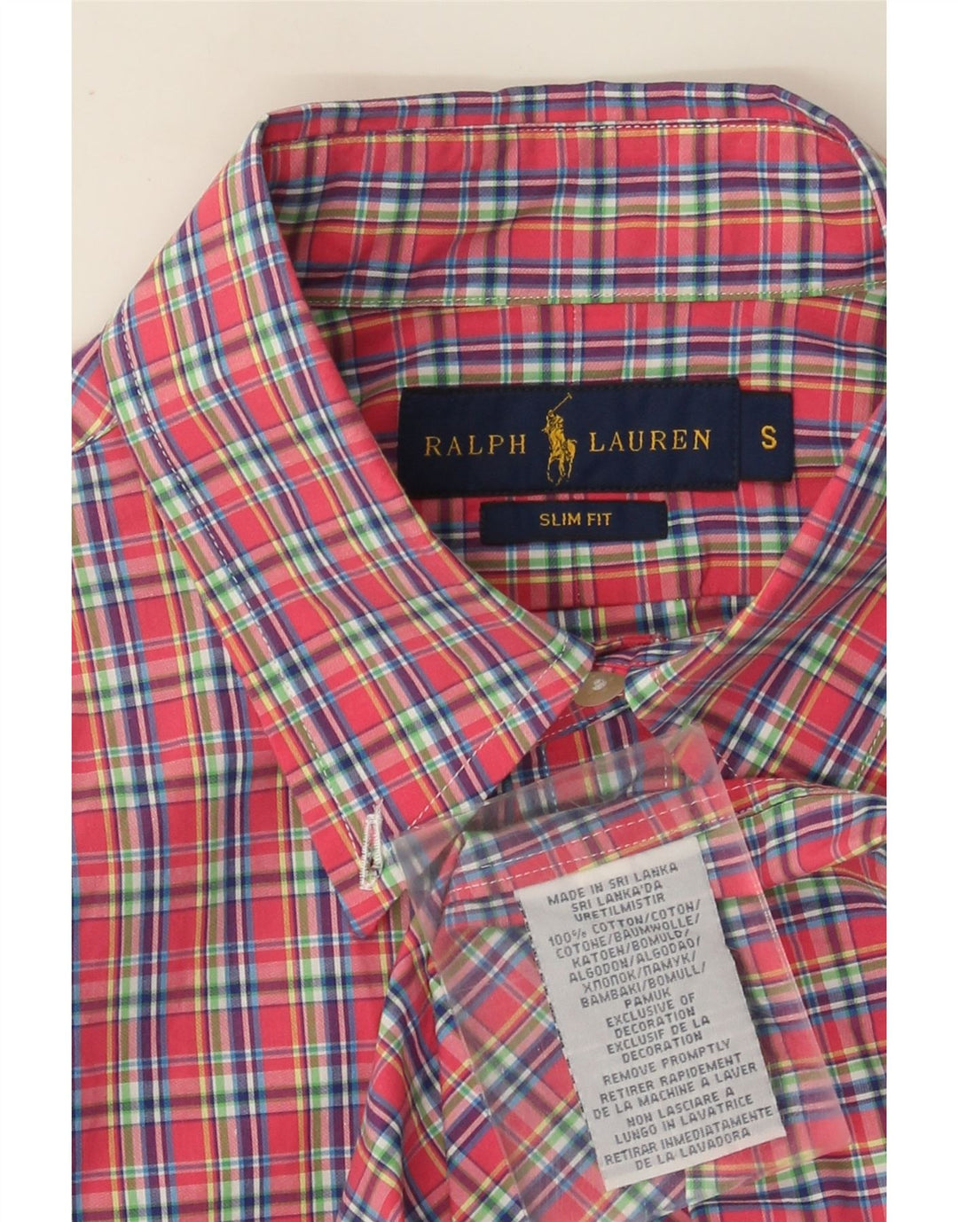 Ralph Lauren Herre Slim Fit skjorte Lille rød ternet bomuld
