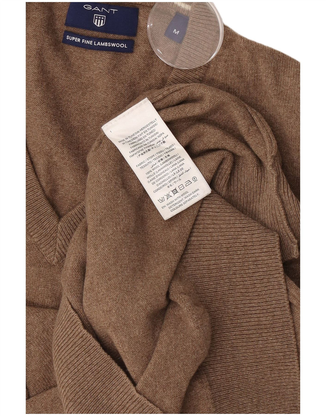Gant Herre V-hals sweater Medium brun lammeuld