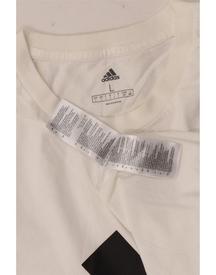 ADIDAS Grafisk T-shirt top til mænd, stor hvid bomuld