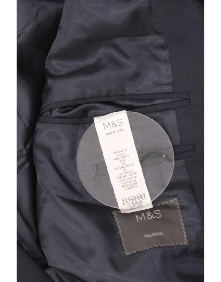 Marks & Spencer Herre 2-knaps blazerjakke UK 42 XL marineblå polyester