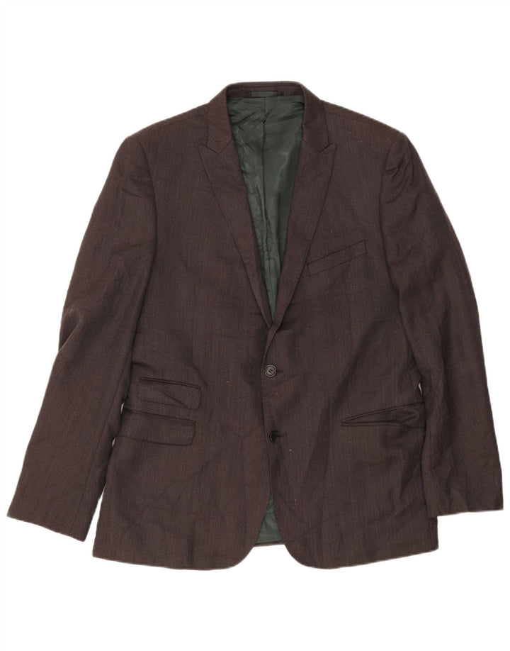 French Connection Herre 2 Button Blazer Jacket UK 42 XL Grå Uld Klassisk