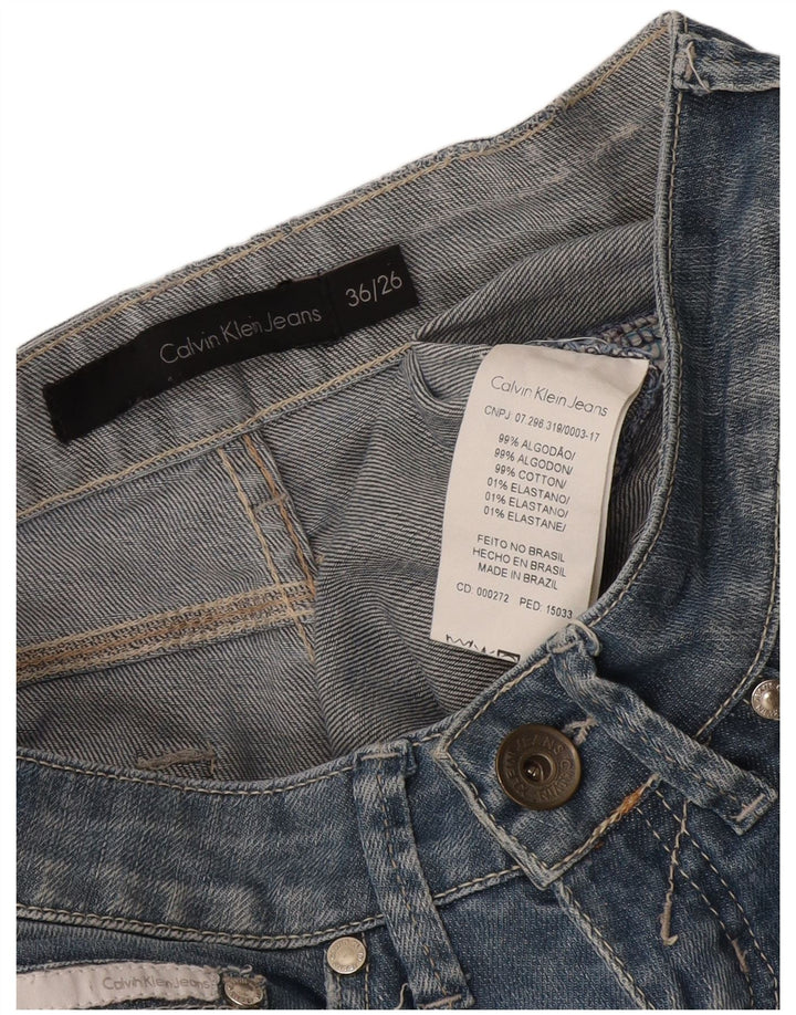 Calvin Klein Dame Straight Jeans W26 L31 Blå Bomuld