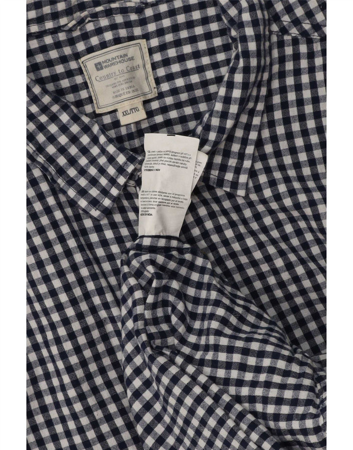 Mountain Warehouse Herre kortærmet skjorte 2XL marineblå Gingham Cotton