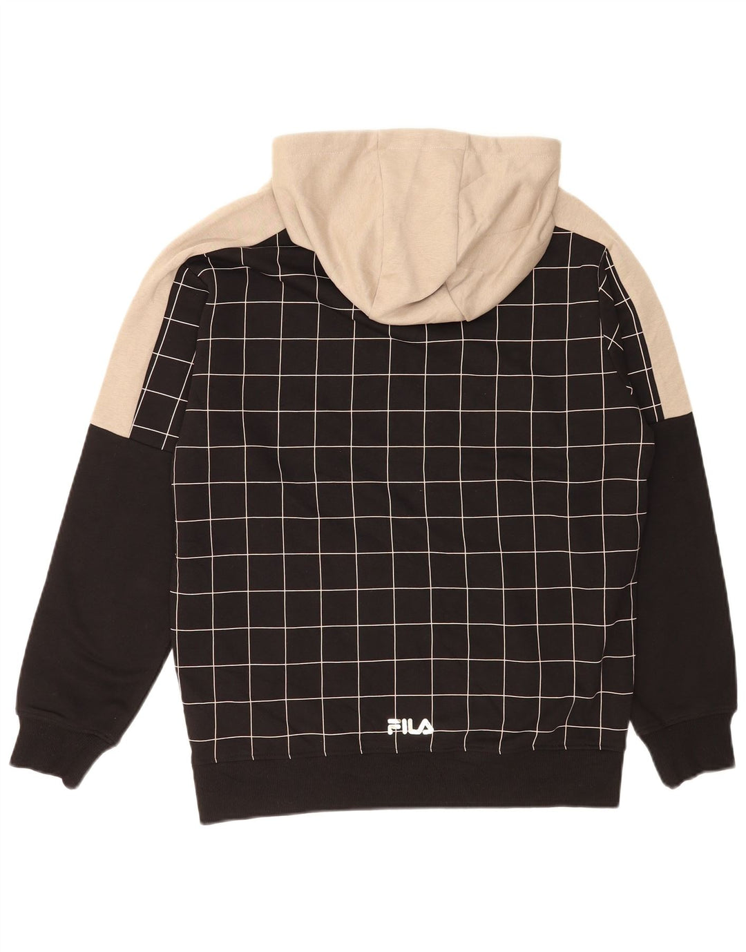 Fila Herre Change the Game Grafisk hættetrøje Jumper Medium sort ternet bomuld