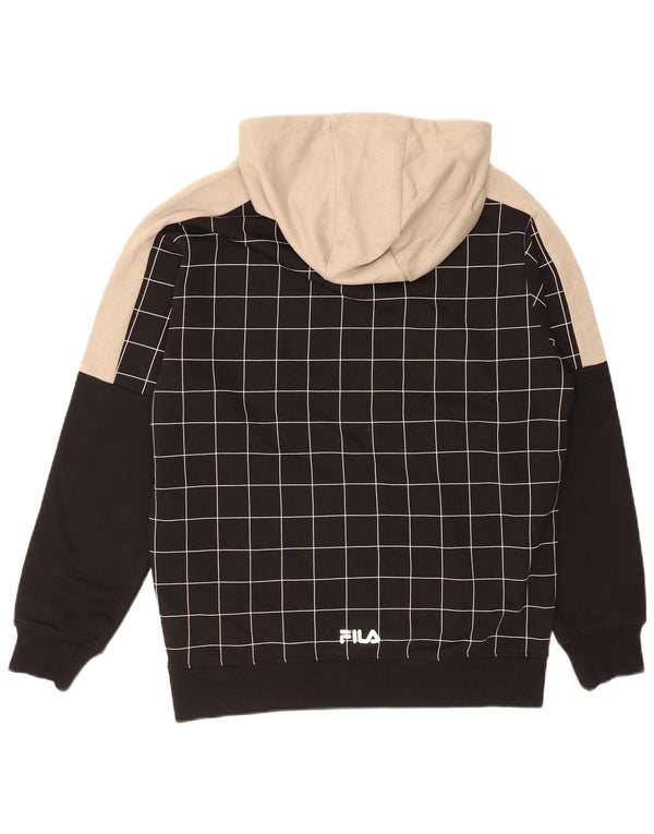 Fila Herre Change the Game Grafisk hættetrøje Jumper Medium sort ternet bomuld