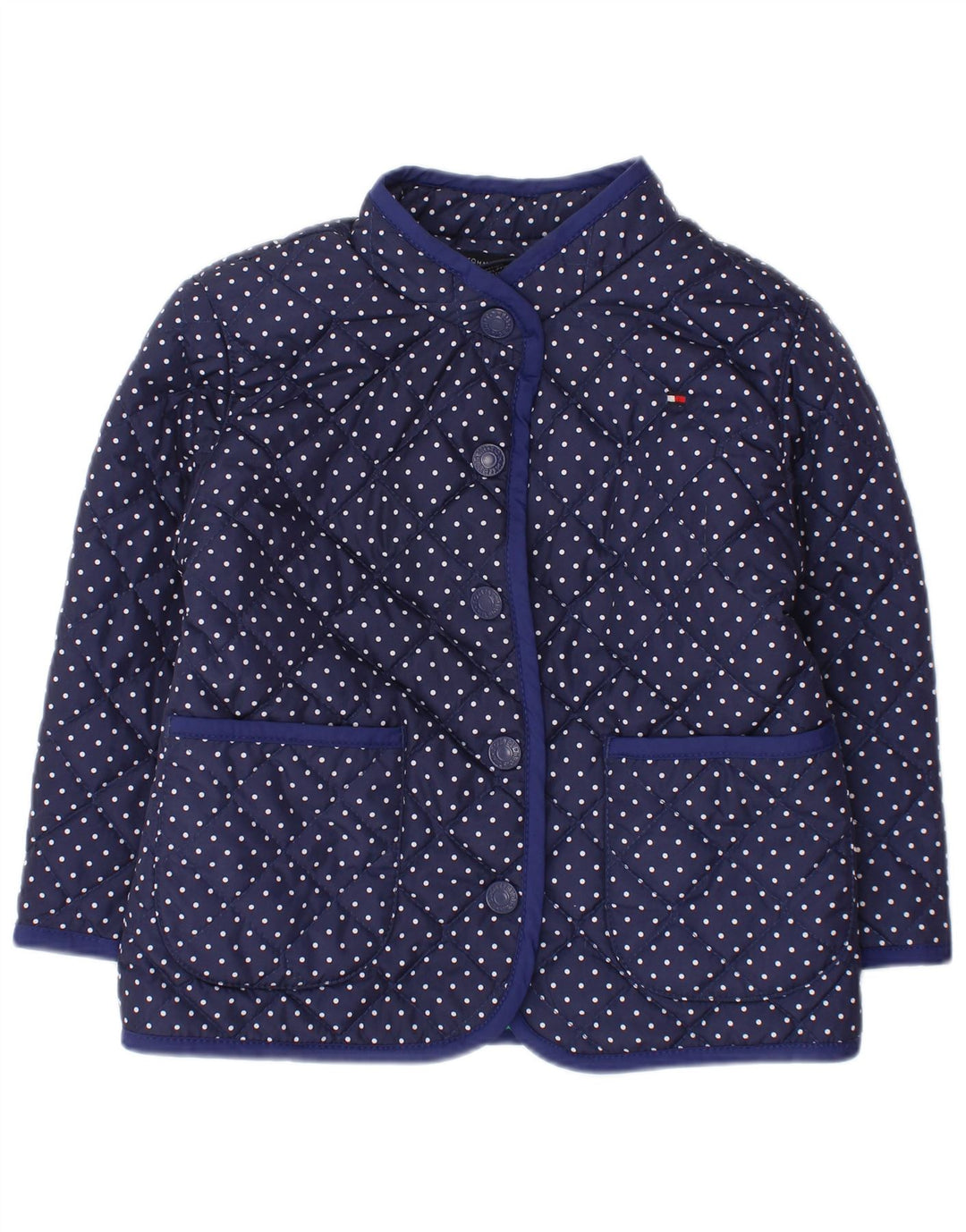 TOMMY HILFIGER Quiltet jakke til babypiger 18-24 måneder Marineblå Polka Dot