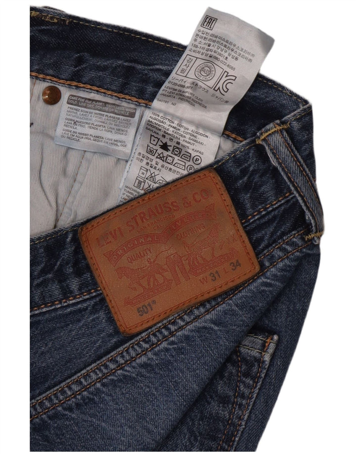 Levi's Herre 501 Straight Jeans W31 L34 Blå