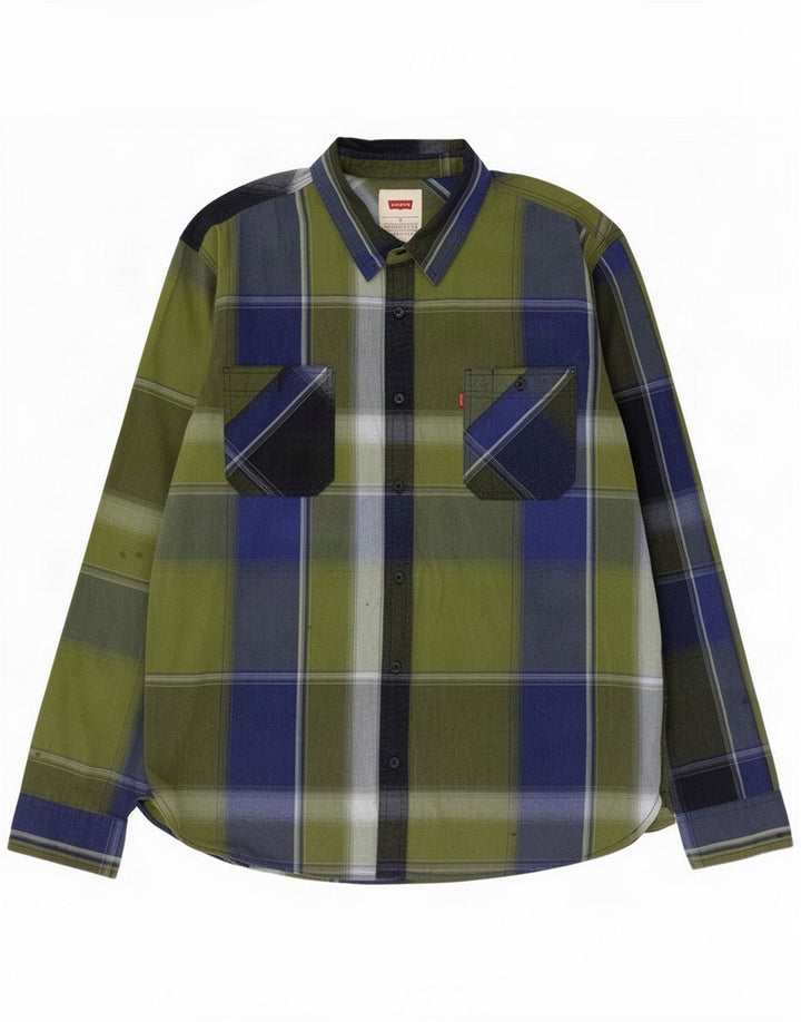 Levi's Herreskjorte XL Grøn Plaid Bomuld