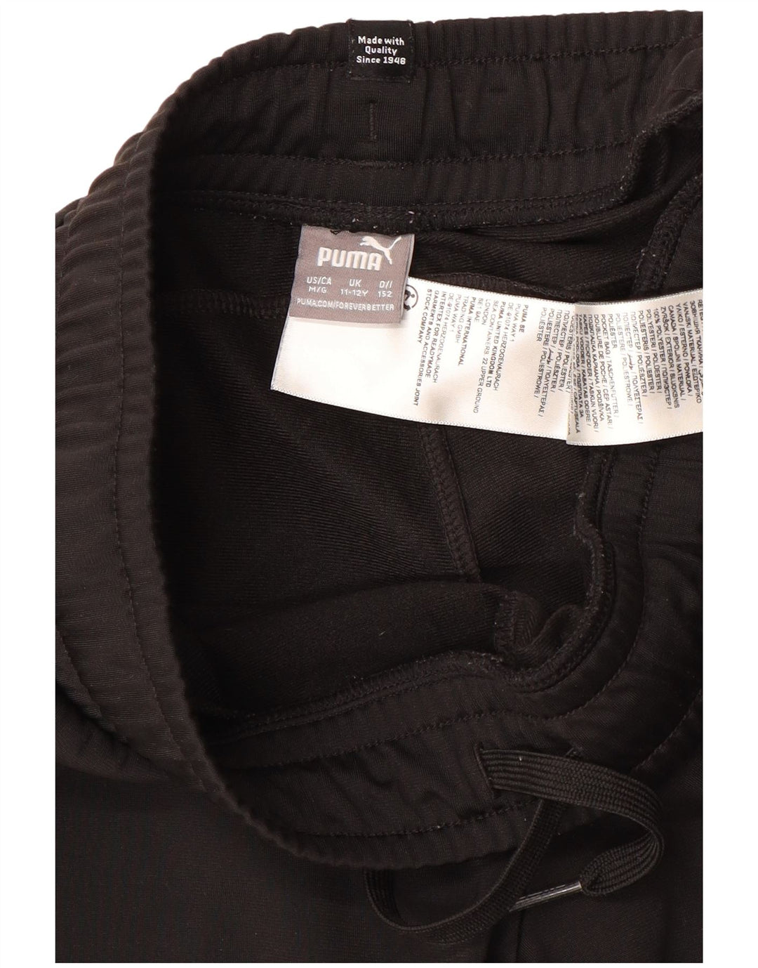 PUMA Træningsdragt til drenge Bukser Joggers 11-12 år Sort polyester