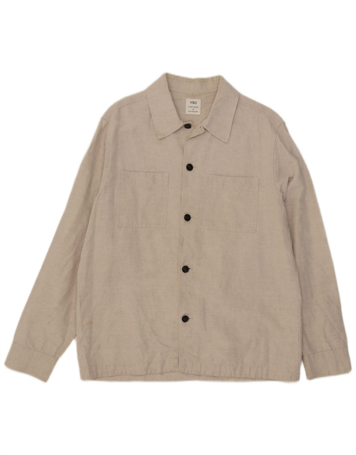 Marks & Spencer Herreskjorte Medium Beige Linned