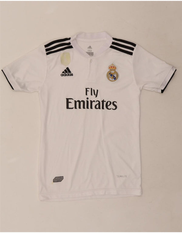 Adidas Boys Real Madrid Grafisk T-Shirt Top 11-12 År Hvid