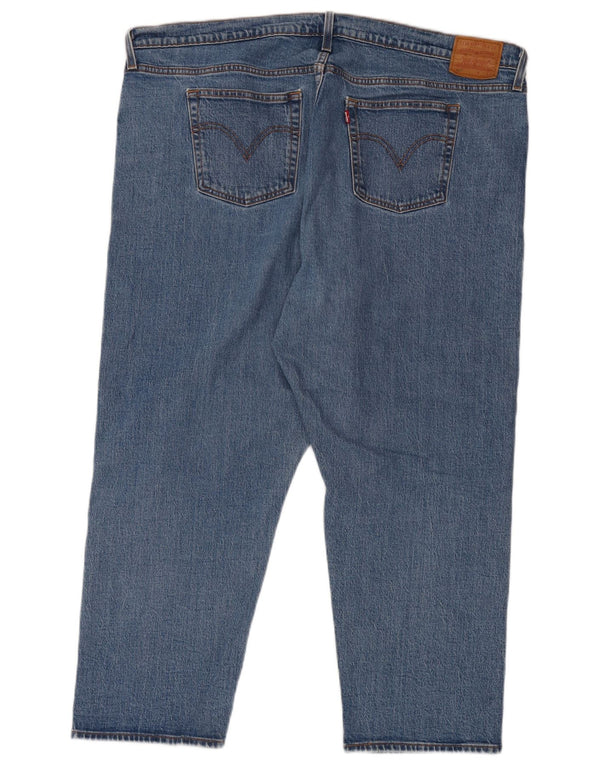 Levi's Womens 501 Straight Cropped Jeans US 22 4XL W44 L26 Blå Bomuld
