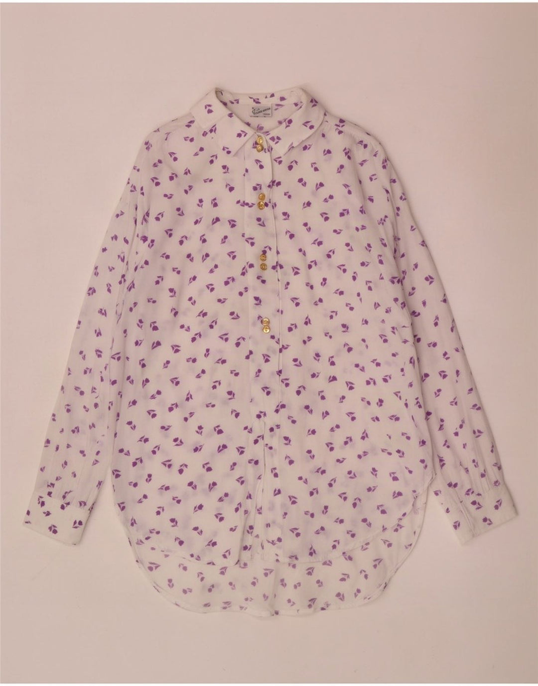 Primavera Firenze Womens Pullover Shirt Blouse UK 14 Medium White Floral