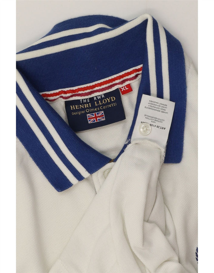 HENRI LLOYD Rugby Polo Shirt til mænd XL Hvid Bomuld