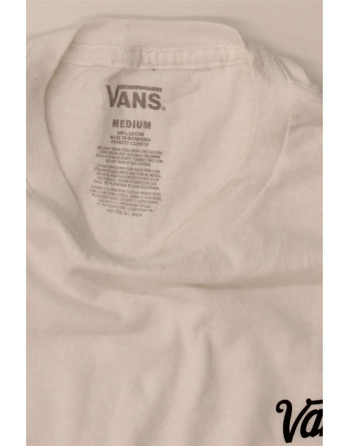 Vans Herre T-Shirt Top Medium Hvid Bomuld
