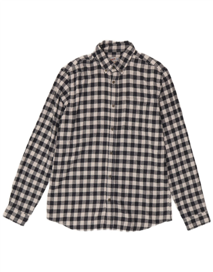 Jack & Jones Herre Flanelskjorte Stor marineblå Gingham Bomuld