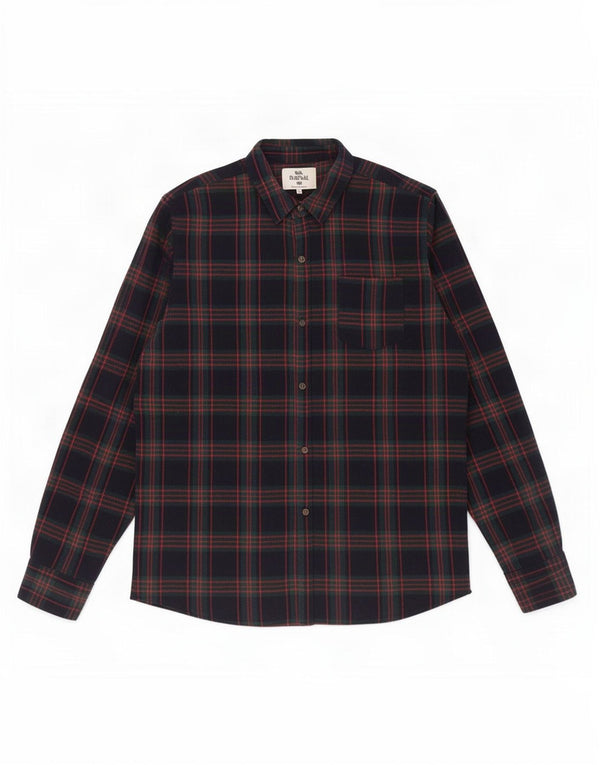 Bellfield herre flannelskjorte XL marineblå ternet bomuld