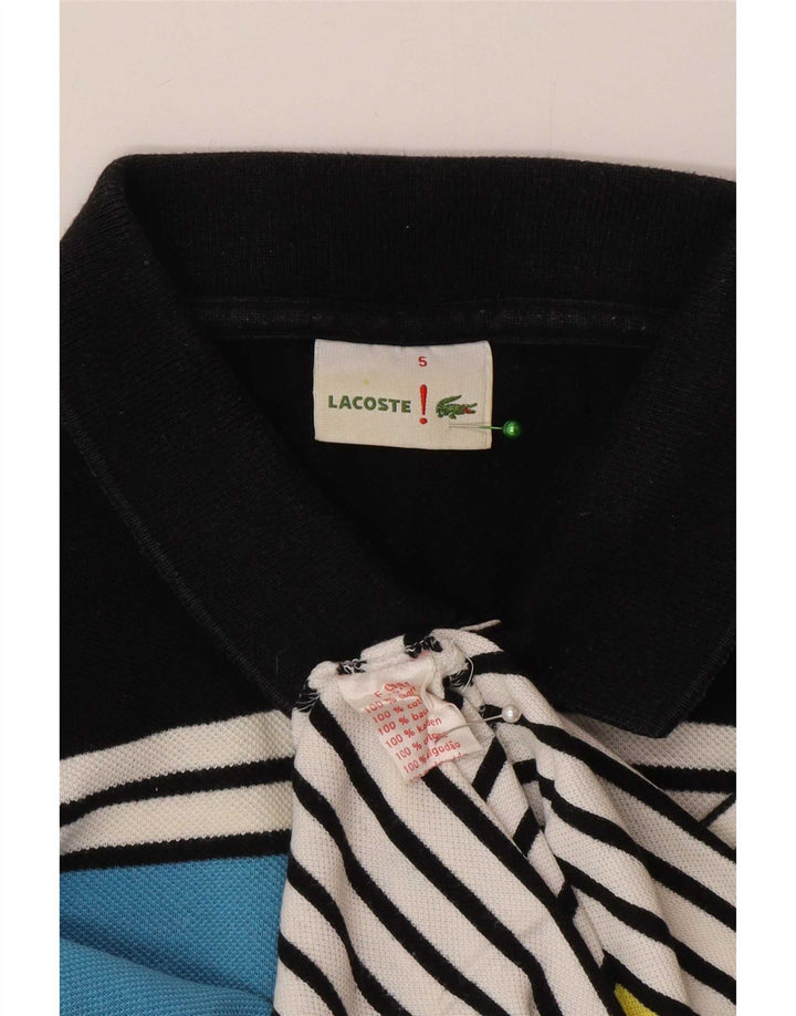 Lacoste herre poloskjorte str. 5 Stor flerfarvet stribet bomuld