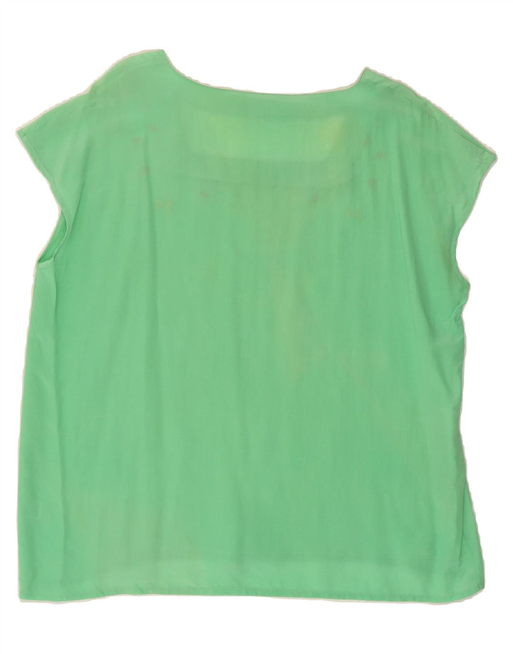 VINTAGE Womens Blouse Top UK 16 Large Green Silk Vintage Vintage and Second-Hand Vintage from Messina Hembry 