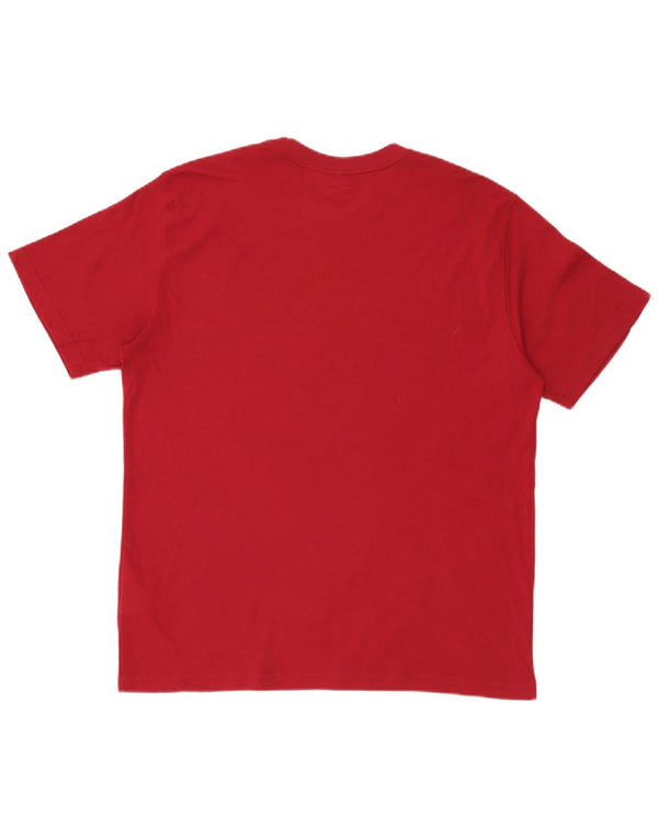 Reebok Herre Grafisk T-Shirt Top Stor Rød Bomuld