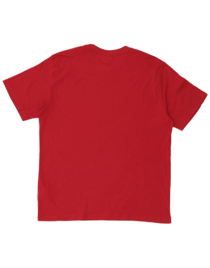 Reebok Herre Grafisk T-Shirt Top Stor Rød Bomuld