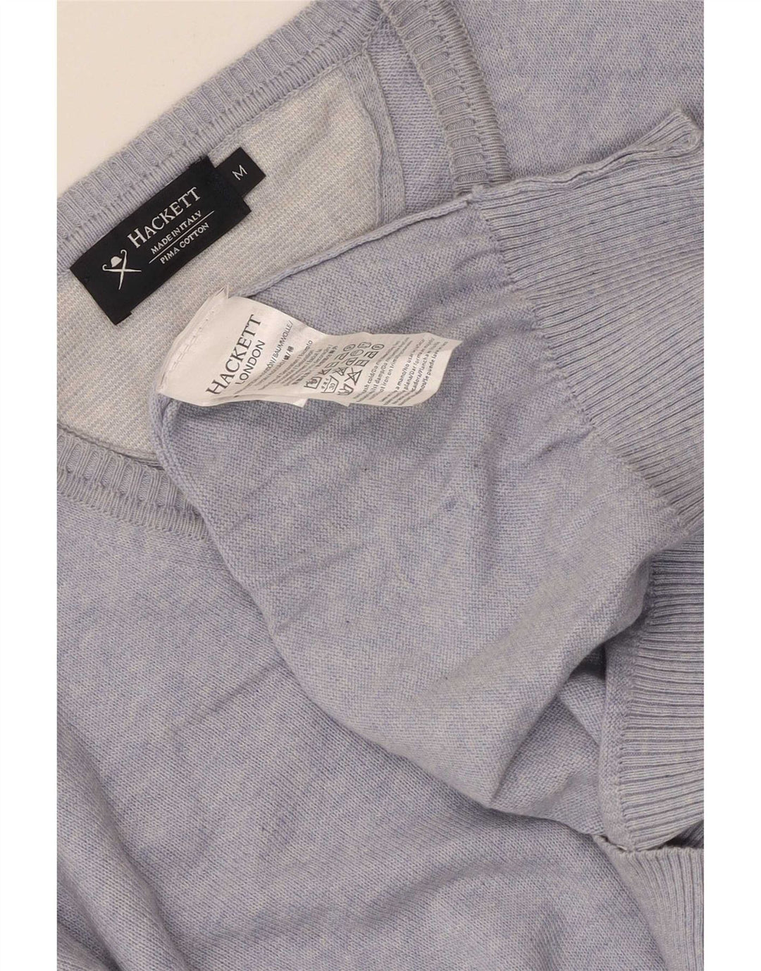 Hackett Herre V-hals sweater Medium Blue Flecked Bomuld